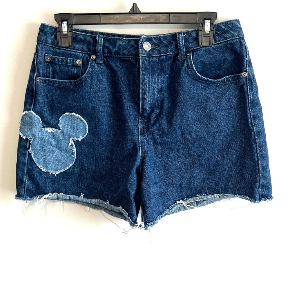 Disney x Forever 21 Mickey Mouse Patchwork Denim Shorts